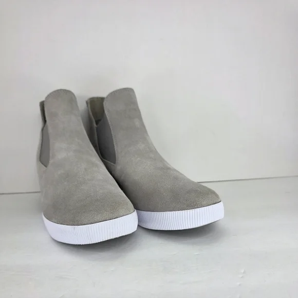 Sorel Women's Out N About Slip-On Casual Wedge Heeled Boot Grey White Size 8.5 - Picture 6 of 15